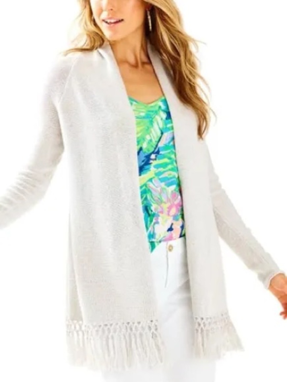 Lilly Pulitzer Metallic Silver Tatum Cardigan